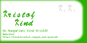 kristof kind business card